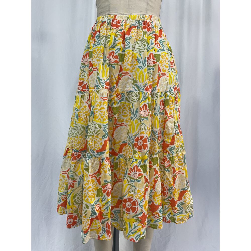 Velvet Floral Yellow Mariel Size S Skirt - Picture 6 of 6